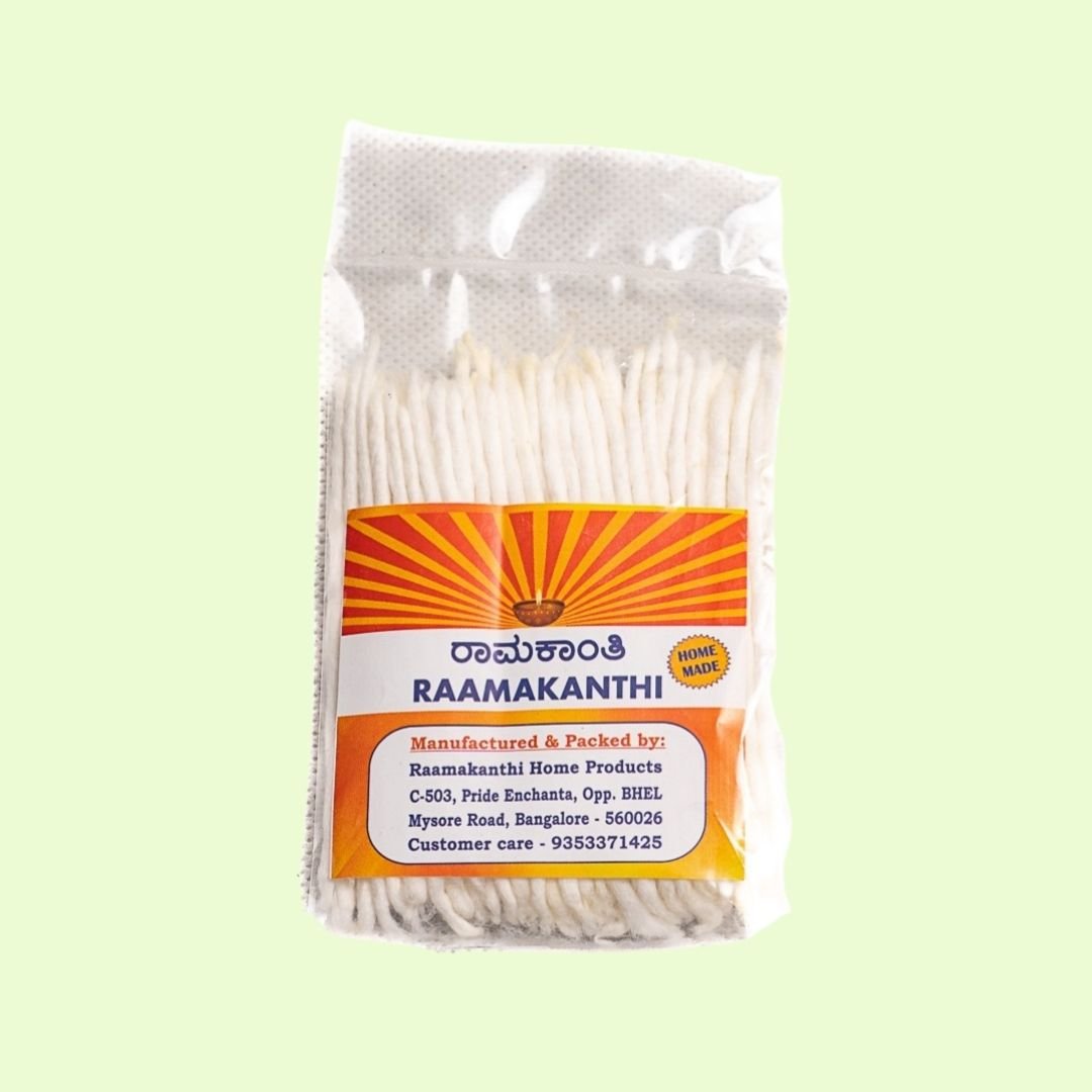 Cotton Batti-Ramakanthi Cotton Batti Medium-Ramakanthi 100pcs - Image 1